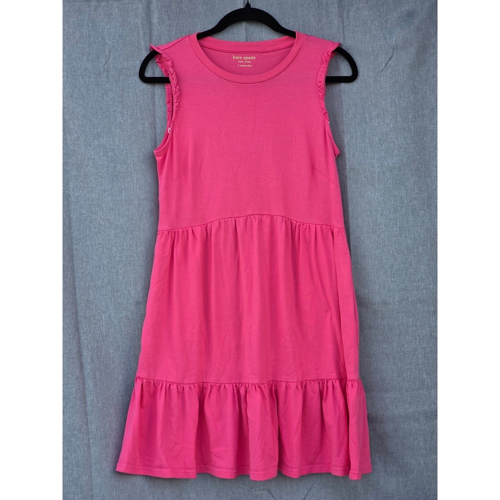 Kate Spade New York Pink Tiered Ruffle Sleeve Mini Dress Womens Size S